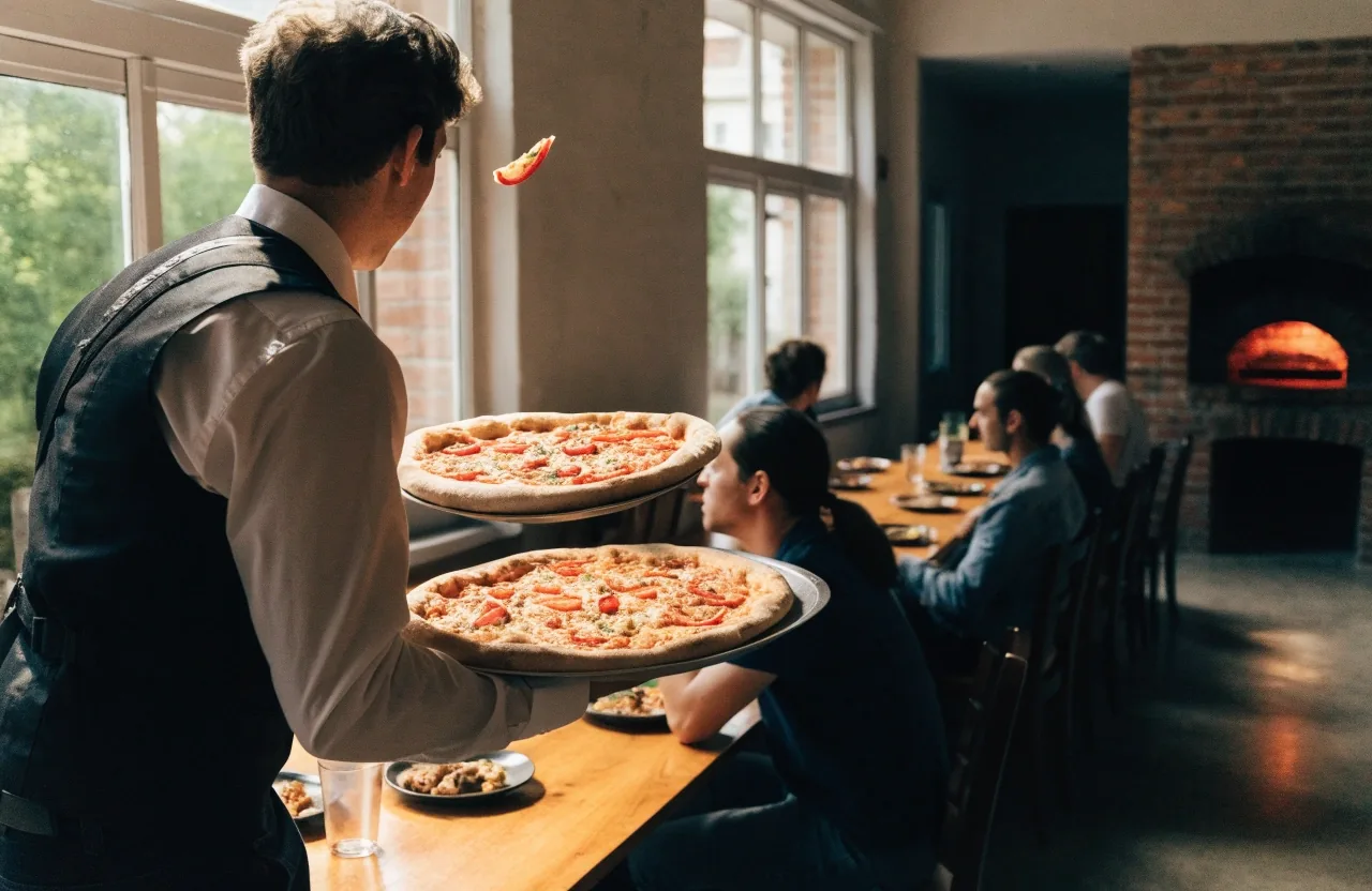 Frissen sült nápolyi pizza világos tányéron