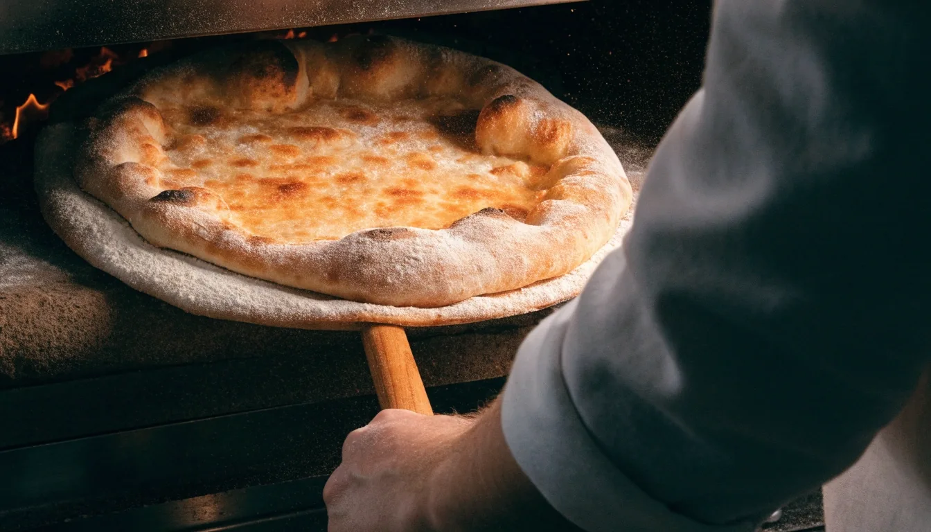 Pizzalapát a forró kemence szájában